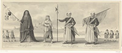 Haarlemin retoriikkojen kamarin kulkue Haarlemin piirityksen muistojuhlissa, n. 1660 tekijältä Pieter van Looy (signed by artist)