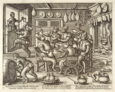The Fat Kitchen, pub. C. 1585 tekijältä Pieter van der Borcht