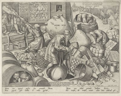 Allegoria itsekkyydestä Elck (otsikko esineessä) tekijältä Pieter van der Heyden
