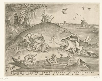 Big Fish Swallow Pienet kalat Isot kalat syövät pienet tekijältä Pieter van der Heyden