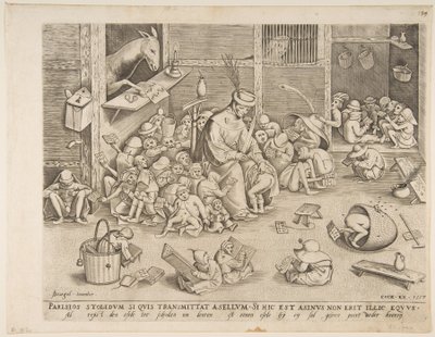 Aasi koulussa, 1557. tekijältä Pieter van der Heyden