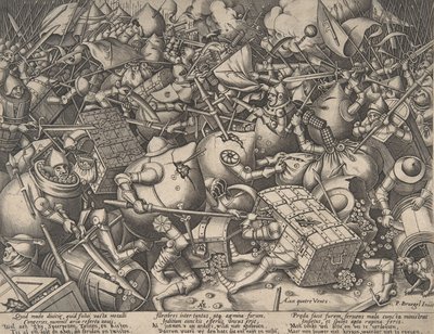 Taistelu rahasta, vuoden 1570 jälkeen. tekijältä Pieter van der Heyden