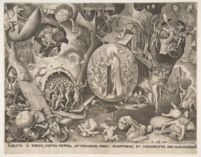 Kristuksen laskeutuminen Limboon, n. 1561. tekijältä Pieter van der Heyden