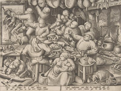 Lihava keittiö, 1563. tekijältä Pieter van der Heyden