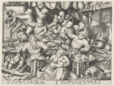 rasvainen keittiö Laiha keittiö ja rasvainen keittiö (sarjan nimi) tekijältä Pieter van der Heyden