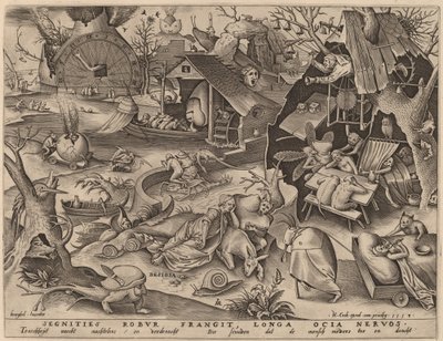 Laiskiainen tekijältä Pieter van der Heyden after Pieter Bruegel the Elder