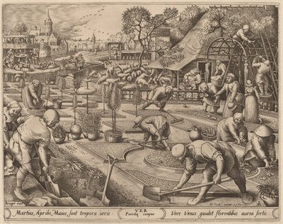 kevät tekijältä Pieter van der Heyden after Pieter Bruegel the Elder