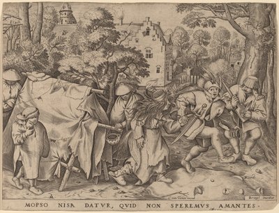 Mopsuksen ja Nisan häät tekijältä Pieter van der Heyden after Pieter Bruegel the Elder
