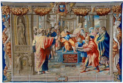 1700-luvun kuvakudos, joka kuvaa velho Eliman sokaistumista tekijältä Pietro 1579 1669 Fevère