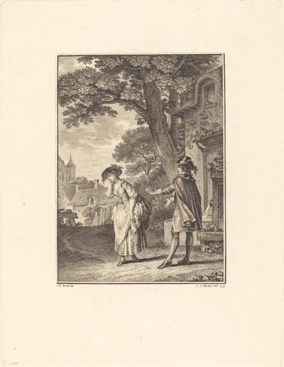 Kylän ennustaja (Colette Weeping) tekijältä Pietro Antonio Martini after Jean Michel Moreau