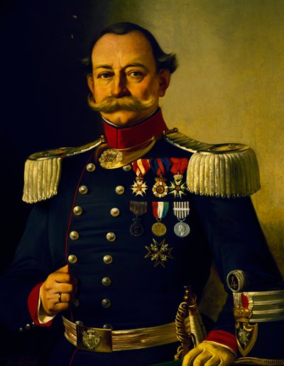 Italian everstin muotokuva (öljy kankaalle) tekijältä Pietro Baldini