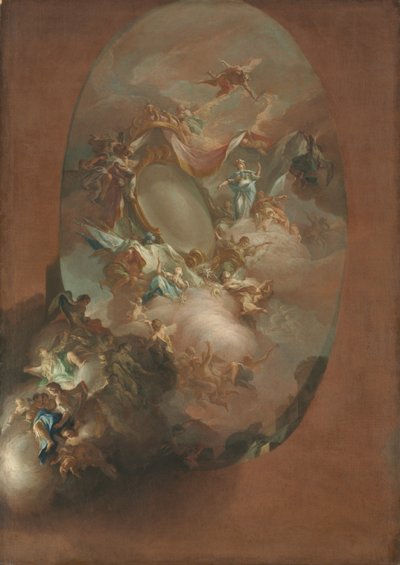 Tutkimus Ferdinand IV:n ja Maria Carolinan, Napolin kuninkaan ja kuningattaren apoteoosista, n. 1781. tekijältä Pietro Bardellino