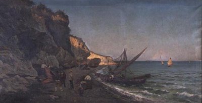 Kalastajat poukamassa auringonlaskun aikaan tekijältä Pietro Barucci