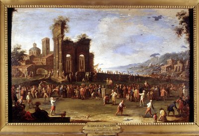 Pallopeli - Domenico Oliverin maalaus. 1700-luvulla. tekijältä Pietro Domenico Oliviero