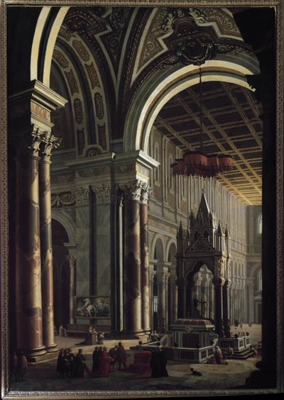 Rooman Pyhän Paavalin basilikan sisäkuva (Rooman Pyhän Paavalin basilikan sisäkuva) Pier Francesco Garolan (Garoli) maalaus (1638-1716) Torinon Galleria Sabauda tekijältä Pietro Francesco Garoli