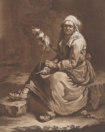 Vanha työssäkäyvä nainen, n. 1757-1804. tekijältä Pietro Jacopo Palmieri