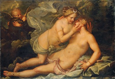 Jupiter Dianan ja nymfi Calliston varjossa tekijältä Pietro Liberi