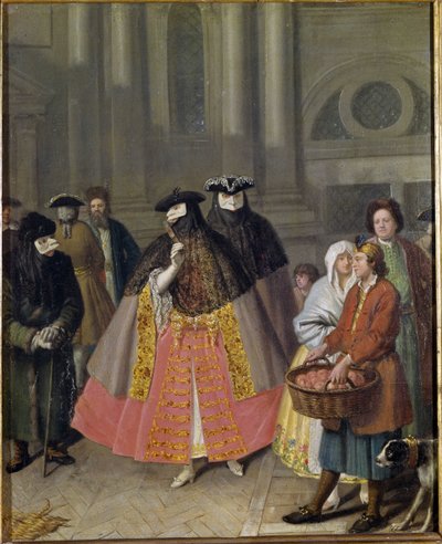 Keskustelua naamioiden tai Omenamyyjän kanssa tekijältä Pietro Longhi