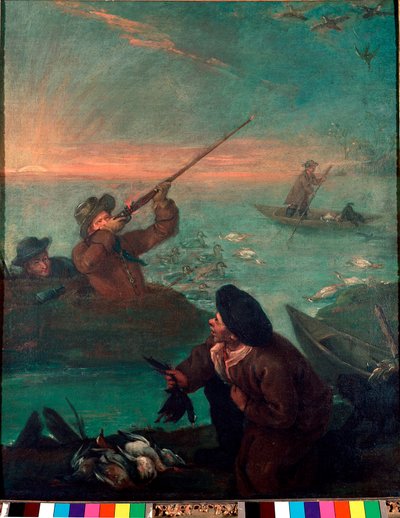 Ankanmetsästys laguunissa Pietro Longhin (1702-1785) maalaus 1765-1770 su. 61x49,5 cm Venetsia Pinacoteca Querini-Stampalia tekijältä Pietro Longhi