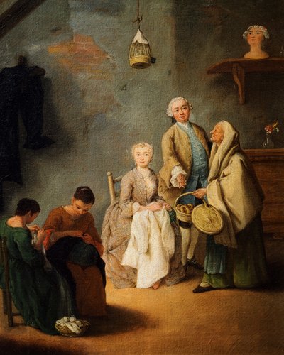 Kirjontapaja, Pietro Longhi (1701-1785) tekijältä Pietro Longhi