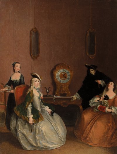 Sisäkohtaus - Naamioituneet juhlat tekijältä Pietro Longhi
