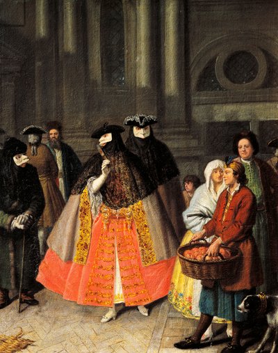 Pietro Longhin (1701-1785) keskusteluja Bauten maskien välillä tekijältä Pietro Longhi
