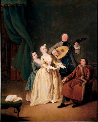 Pietro Longhin (1702-1785) Perhekonserttimaalaus 1752 Dim. 62x51 cm Ca 