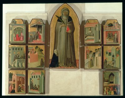 Kohtauksia Blessed Humilityn elämästä, n. 1341 (tempera paneelissa) (katso lisätietoja 85685) tekijältä Pietro Lorenzetti