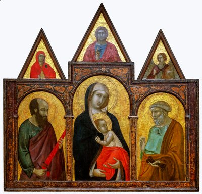 Neitsyt ja lapsi pyhien Paavalin ja Pietarin kanssa, 1310-20 tekijältä Pietro Lorenzetti