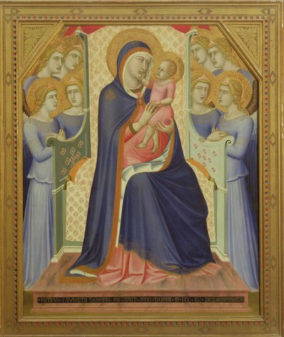 Neitsyt ja lapsi enkelien kanssa, 1340 (tempera paneelille). tekijältä Pietro Lorenzetti