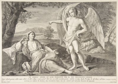 Un àngel aparegut a Agar, 1727-72. finlandès tekijältä Pietro Monaco