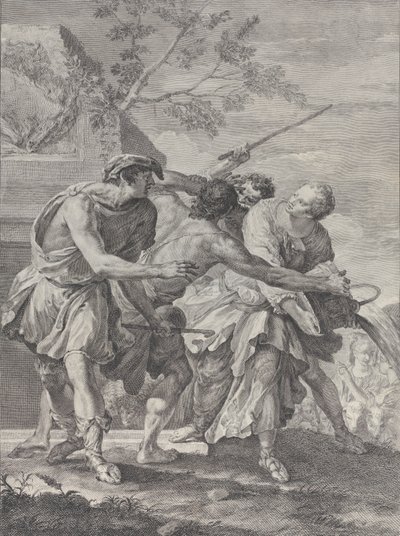 Mooses puolusti Jetron tyttäriä, 1732-50. tekijältä Pietro Monaco