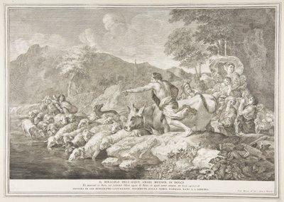 Karvaan veden ihme teki makean Il Miracolo delle Acque Bare Mutaten Dol ..., 1743-63. tekijältä Pietro Monaco