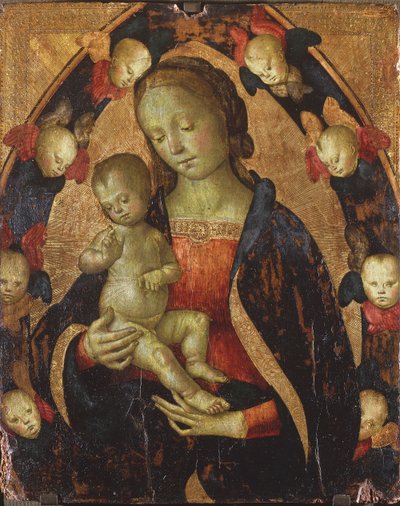 Madonna ja lapsi kerubien ympäröimänä, n. 1475 tekijältä Pietro Perugino
