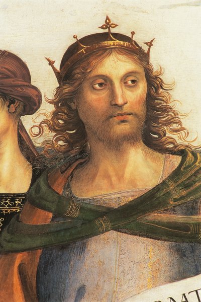 Salomo, yksityiskohta Pyhältä Isältä profeettojen ja sibylien kanssa tekijältä Pietro Perugino