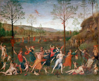 Rakkauden ja siveyden taistelu, c1503-1523 tekijältä Pietro Perugino