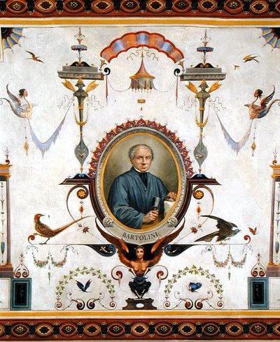 Lorenzo Bartolinin (1777-1850) muotokuva, yksityiskohta Sala del Sindacon katosta tekijältä Pietro Pezzati