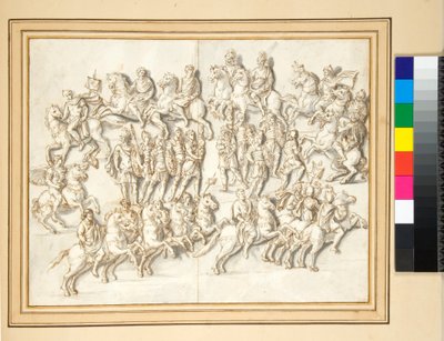 Antoninus Piuksen pylvään pohja, itäpuoli (kynä ja harmaa pesu) tekijältä Pietro Santi Bartoli