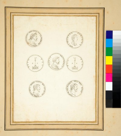 Kolikot, joissa on Antoninus Piuksen pylväs (muste) tekijältä Pietro Santi Bartoli