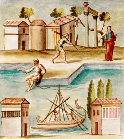 MS Gen 1496 Harbour Scene, 1674 tekijältä Pietro Santi Bartoli