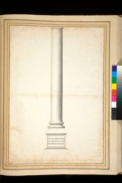 Antoninus Piuksen pylväs kunnostettuna (kynä ja harmaa pesu) tekijältä Pietro Santi Bartoli