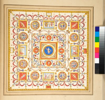 Volta del Palazzo di Augusto (musta liitu, osa kynällä ja ruskealla musteella. värjätty vesiväreillä) tekijältä Pietro Santi Bartoli