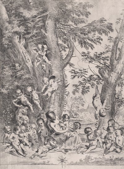 The Garden of Charity, noin 1631-37. tekijältä Pietro Testa