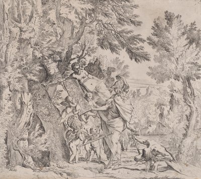 Venus antaa aseita Aenealle, n. 1638-40. tekijältä Pietro Testa