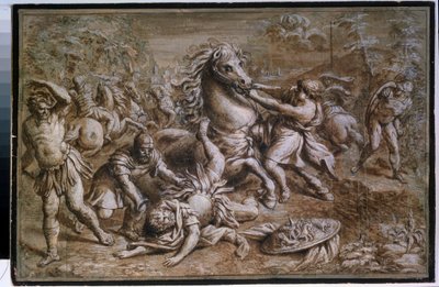 ""La conversion de Saint Paul"" (Pyhän Paavalin kääntymys) Mustepiirustus Pietro Berrettini dit Pietro da Cortona tekijältä Pietro da Cortona