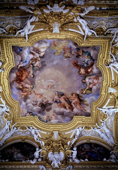 Cosimo I de Medici (Cosimo I de Toscany johti Jupiterin edessä, Victory ja Heracles) Fresko Pietro da Cortona (Berrettini) (1596-1669) Firenze, Palazzo Pitti, Sala di Apollo tekijältä Pietro da Cortona