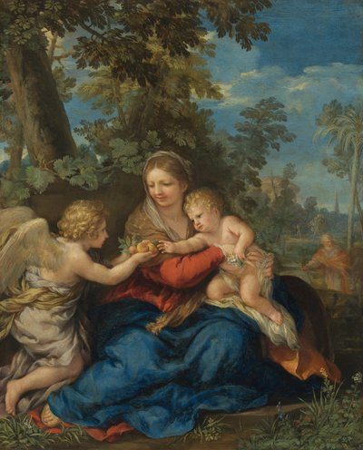 Pyhä perhe lepäämässä Egyptiin paon aikana tekijältä Pietro da Cortona