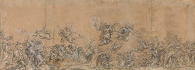 Tutkimus enkeleille, jotka sinetöivät Israelin lasten otsat Pietarinkirkossa, 1652. tekijältä Pietro da Cortona