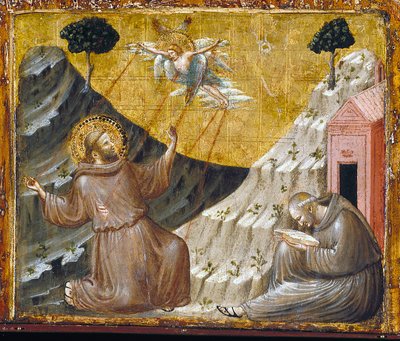 Pyhä Franciscus vastaanottamassa Stigmatat (tempera ja kulta puulla) tekijältä Pietro da Rimini