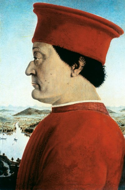 "Urbinon herttuan Federico da Montefeltron muotokuva", c1465 tekijältä Pietro della Francesca